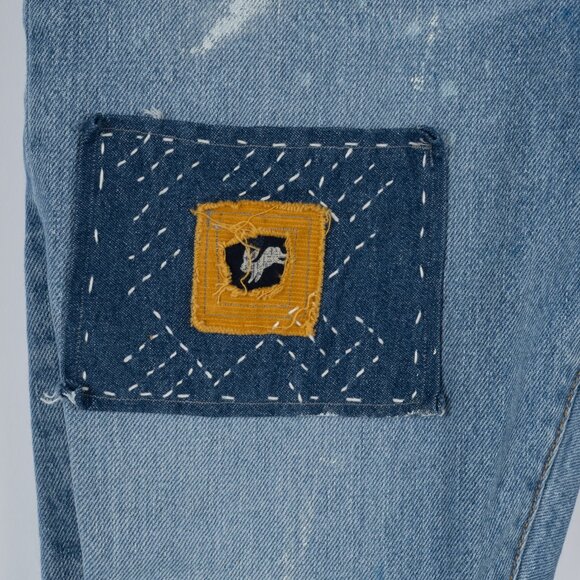 One-of-a-kind Upcycled Levi's 501 Skinny - Picture 3 of 7